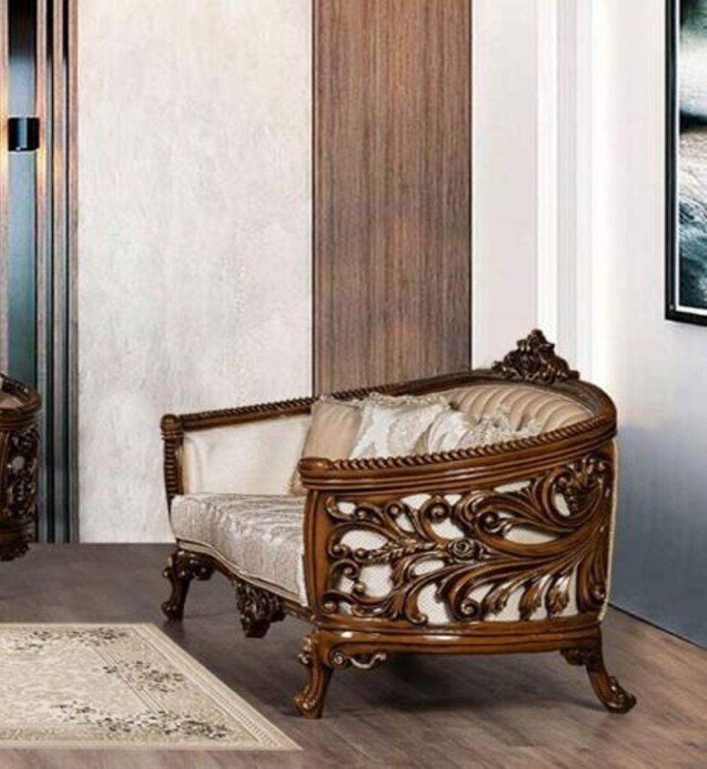 Wohnzimmer-Set, JVmoebel Klassisches Sofa Sofagarnitur 3+3 Sitzer Stoff Barock Sofas Gruppe