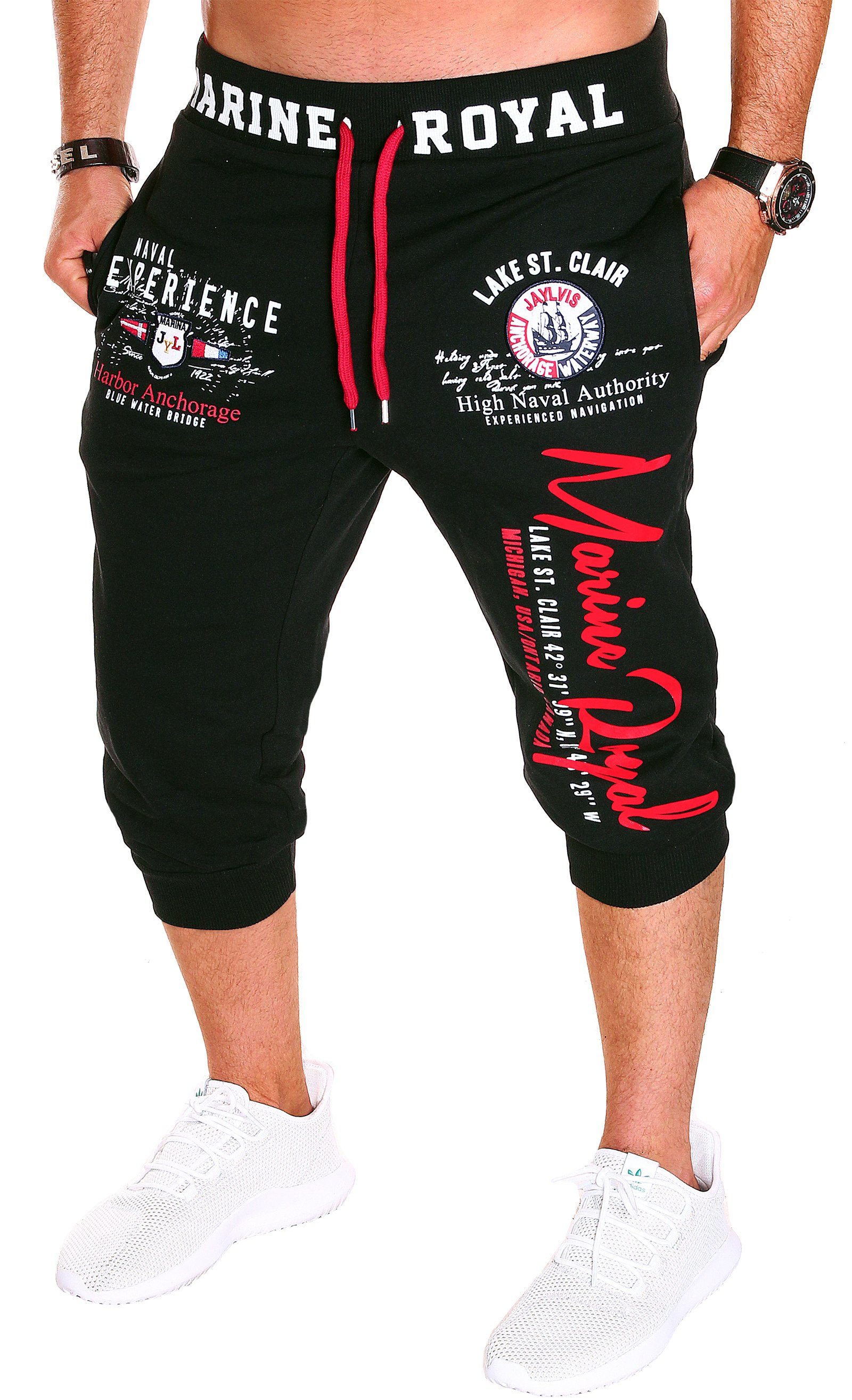 Jaylvis Bermudas Herren Short 3/4 Hose Kurze Jogginghose Sport Marine Royal günstig online kaufen