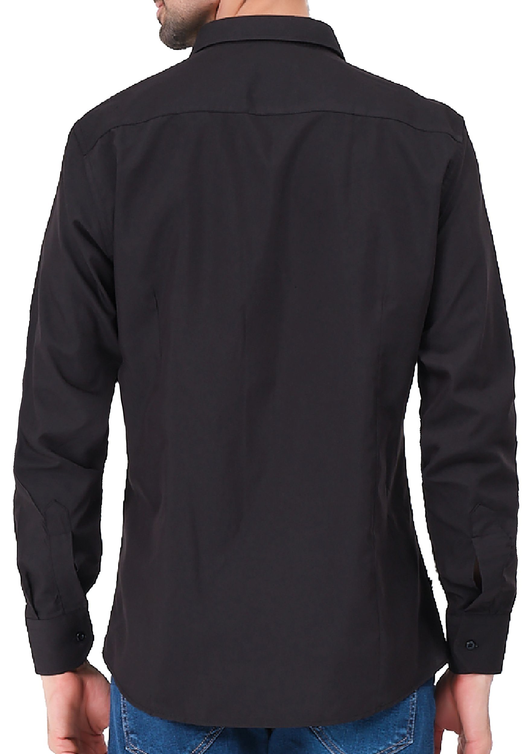 JEEL Langarmhemd Herren Hemd Langarm (1-tlg) Slim Fit – Bild 5 von 5