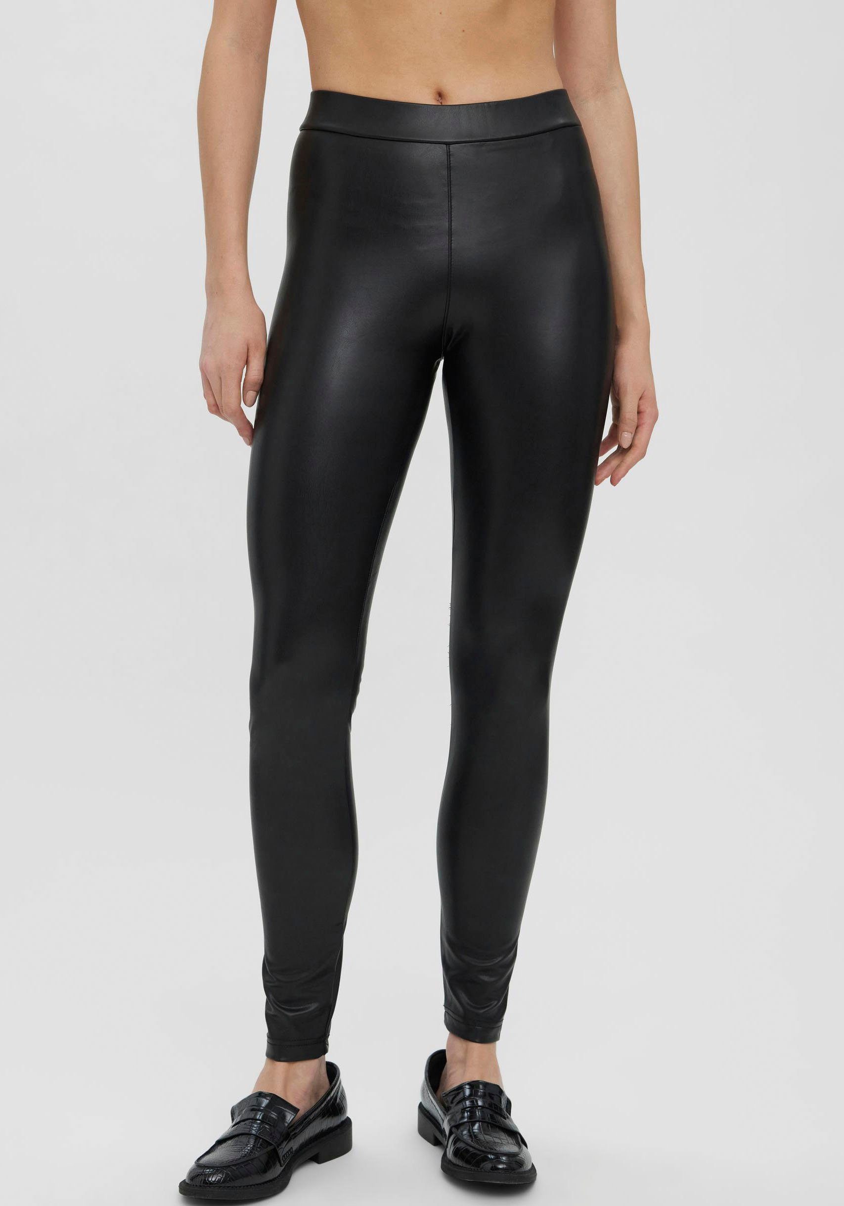 Vero Moda Lederimitathose VMGANA MR PL LEGGING günstig online kaufen
