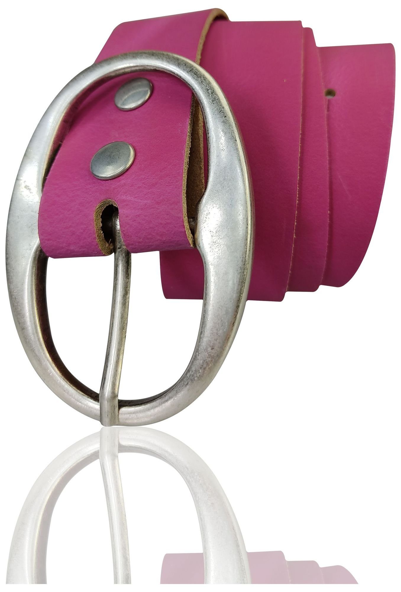 Schnalle 4 Leder Pink 18343 Hüftgürtel echt Gürtel große altsilber, cm, Damengürtel FRONHOFER ovale in