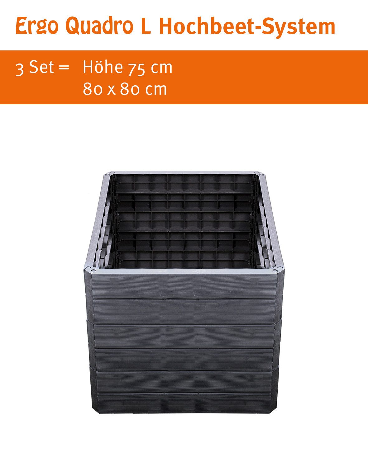 GARANTIA Hochbeet ERGO QUADRO L Hochbeet-System Wood 4 Paneele inkl. Verbinder