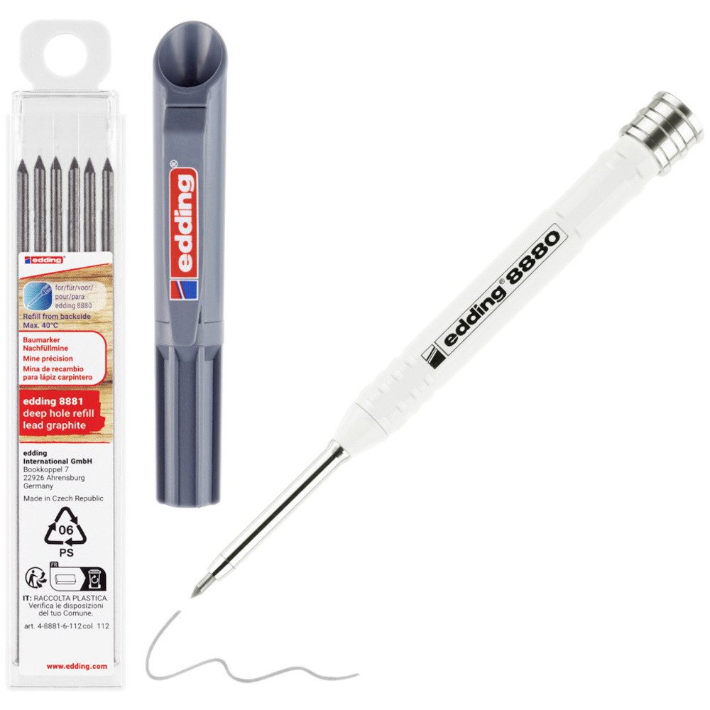 edding Marker Edding DIY Baumarker Graphit 4-8880-8881 Tieflochmarker Grau, Weiß 1