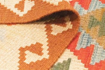 Wollteppich Kelim Afghan Teppich handgewebt rot, morgenland, rechteckig, Höhe: 4 mm, Kurzflor