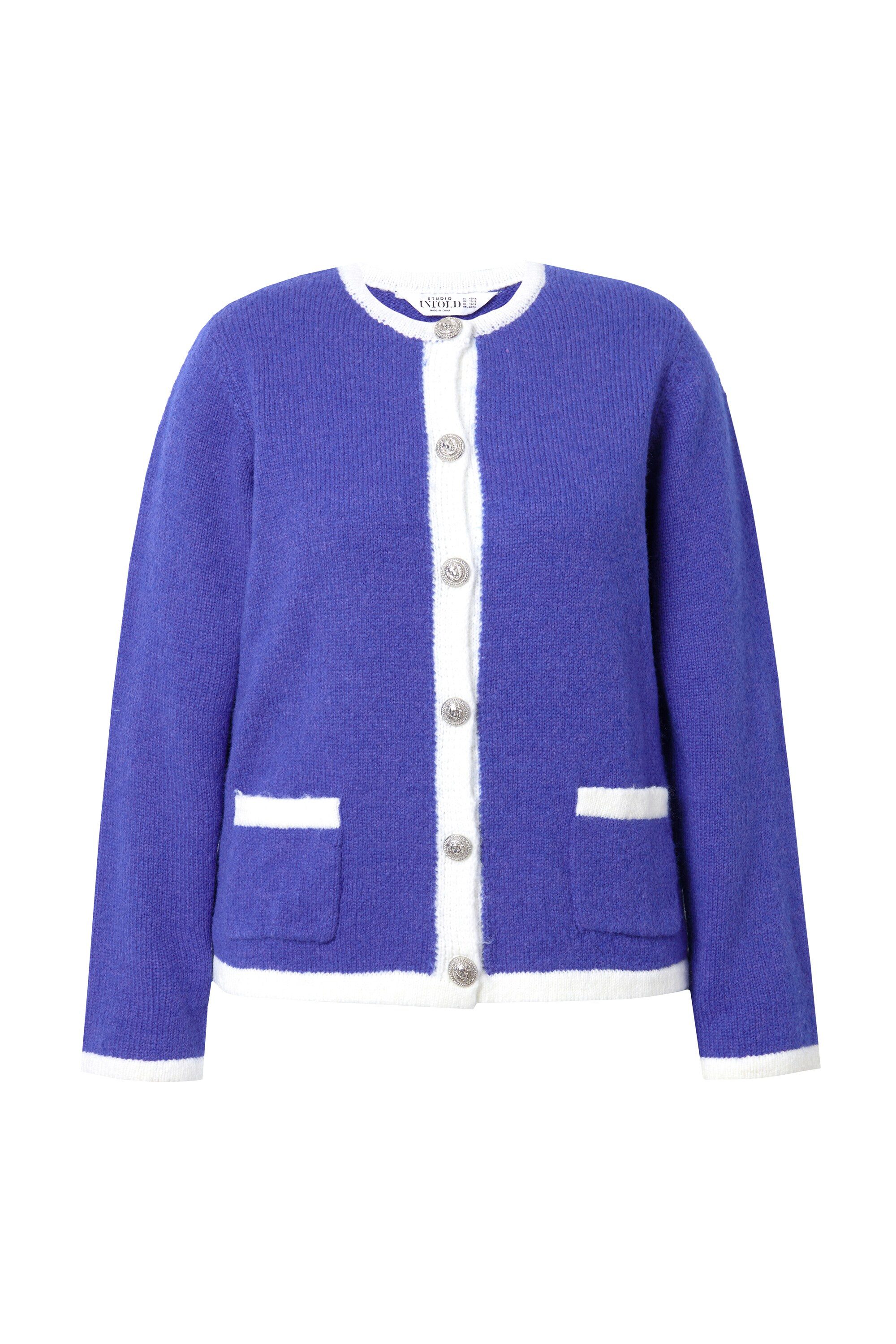 Studio Untold Strickjacke Strickjacke Loose Shape farbige Kanten günstig online kaufen