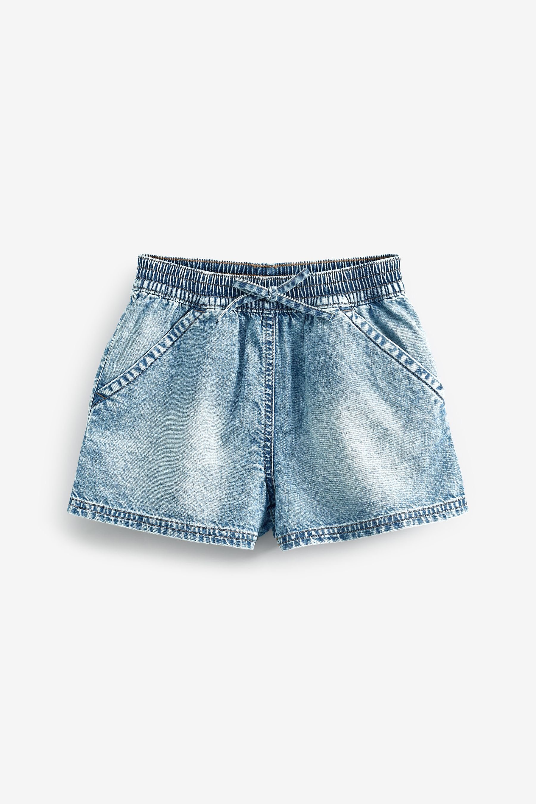 Next Shorts Shorts mit Gummibund (1-tlg) Mid Blue