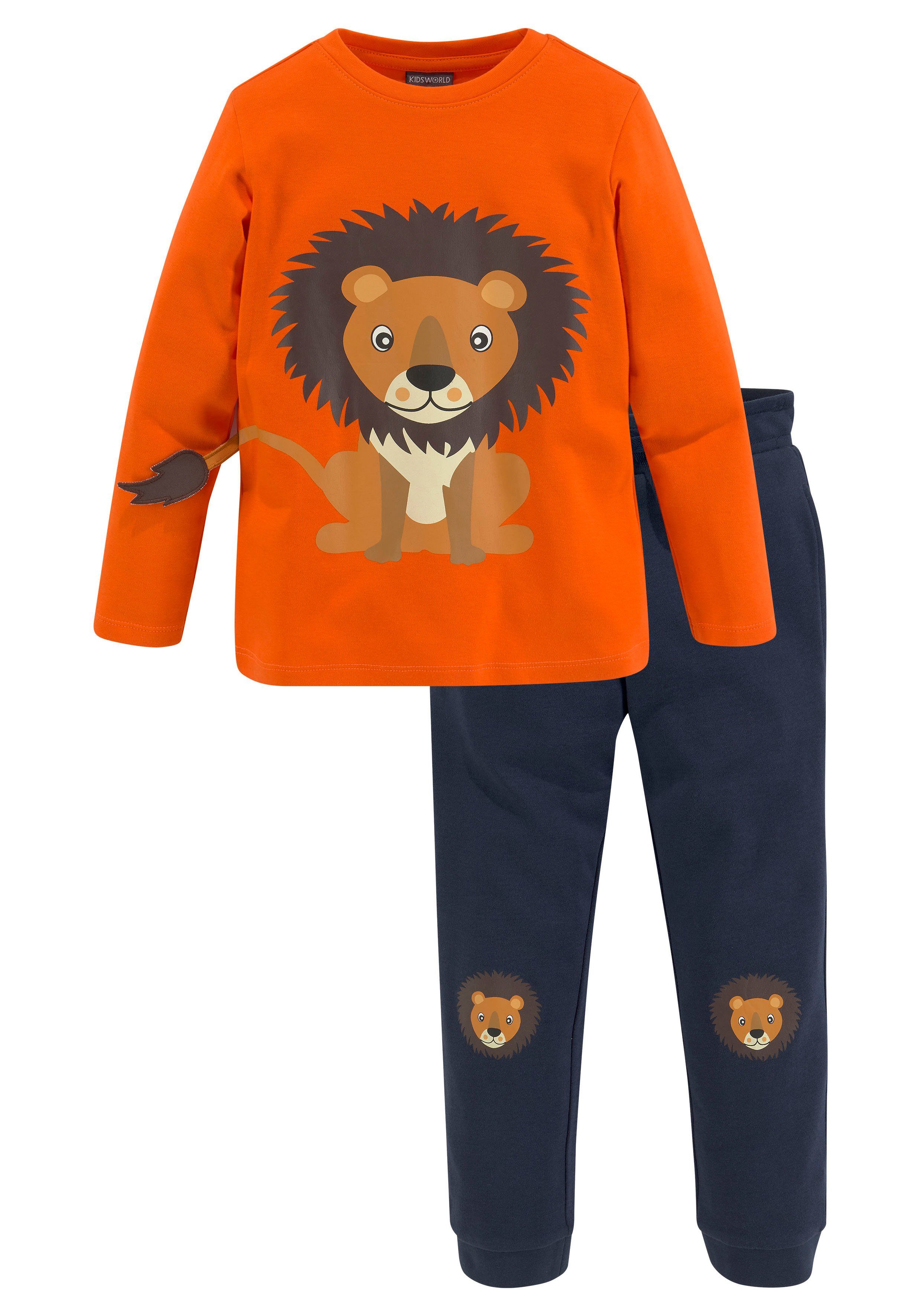 KIDSWORLD Shirt & Hose 2tlg. Set Langarmshirt+Hose (Set, 2-tlg., 2) mit Löwendruck