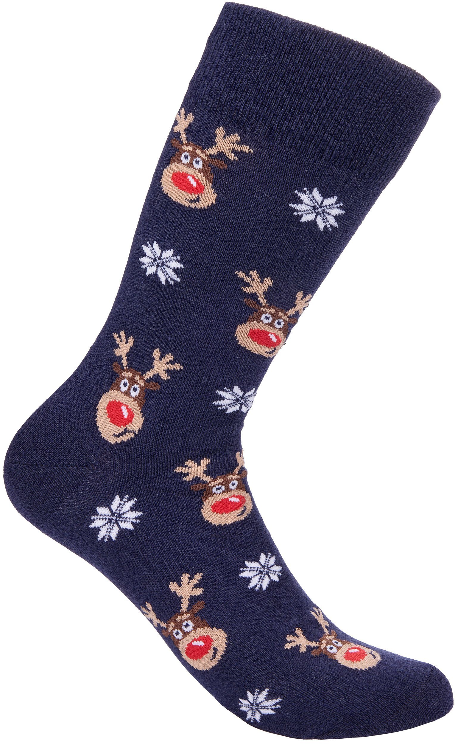 BRUBAKER Socken »Weihnachtssocken für Damen und Herren« (1-Paar, 1 Paar)  Festliche Weihnachtsmotive Rentiere - Baumwolle Socken Weihnachten - Unisex  One Size EU 40-45 online kaufen | OTTO