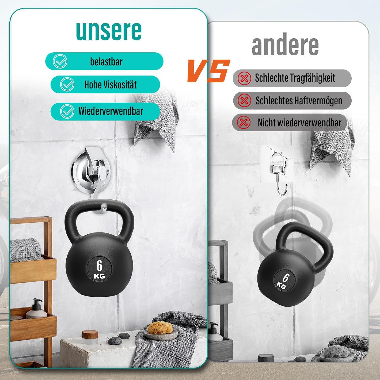 SURFOU Wandhaken 4 Stück Handtuchhalter Ohne günstig online kaufen