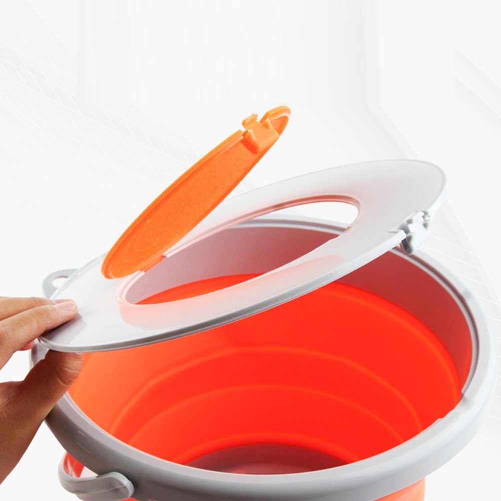 orange Deckelgriff, Mit Blusmart Falteimer Für Kunststoff-Autowascheimer Fischeimer Faltbarer