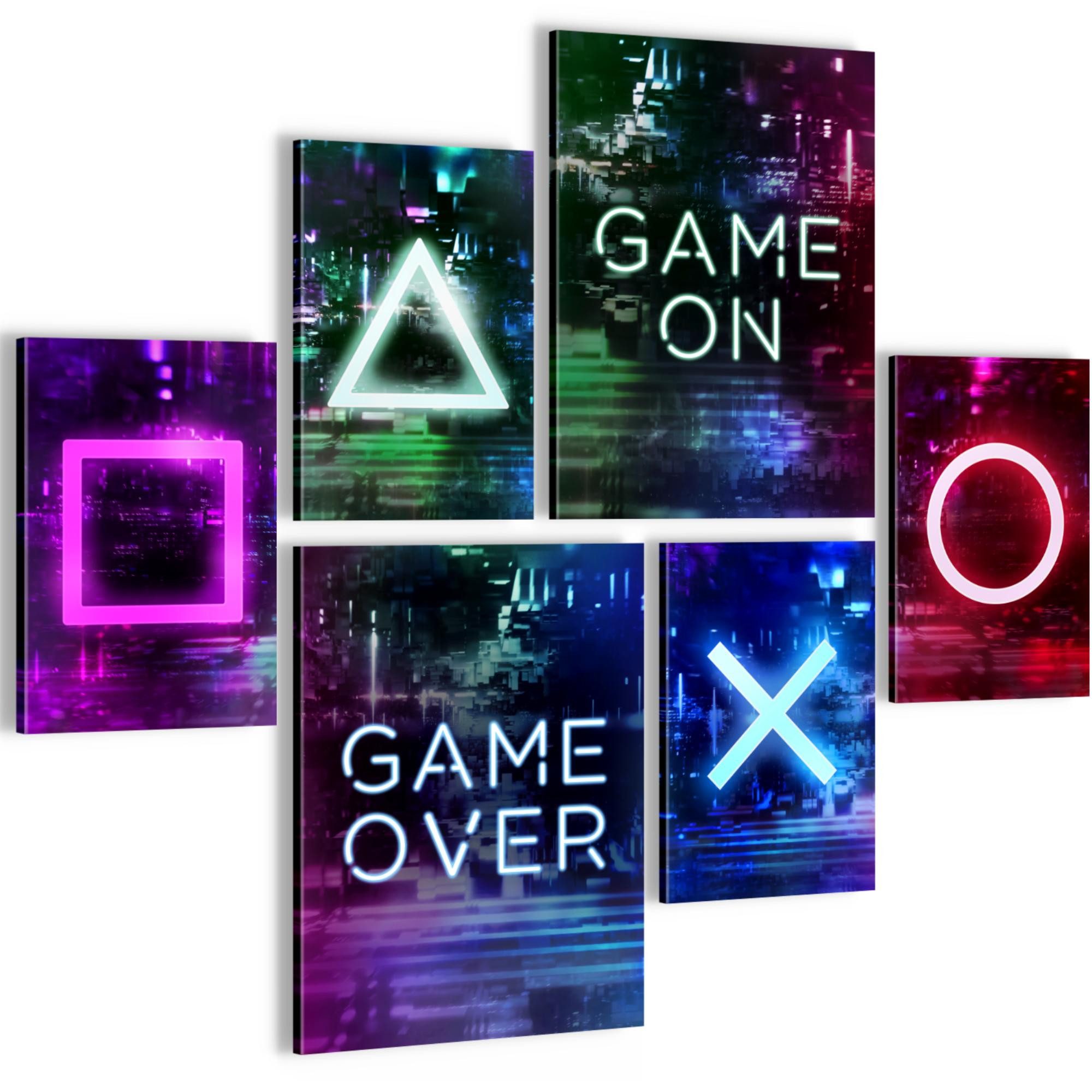 Novart Wandbild Wandbilder Gamer Spielkonsole Junge Teenager AUFHÄNGFERTIG, Spielkonsole