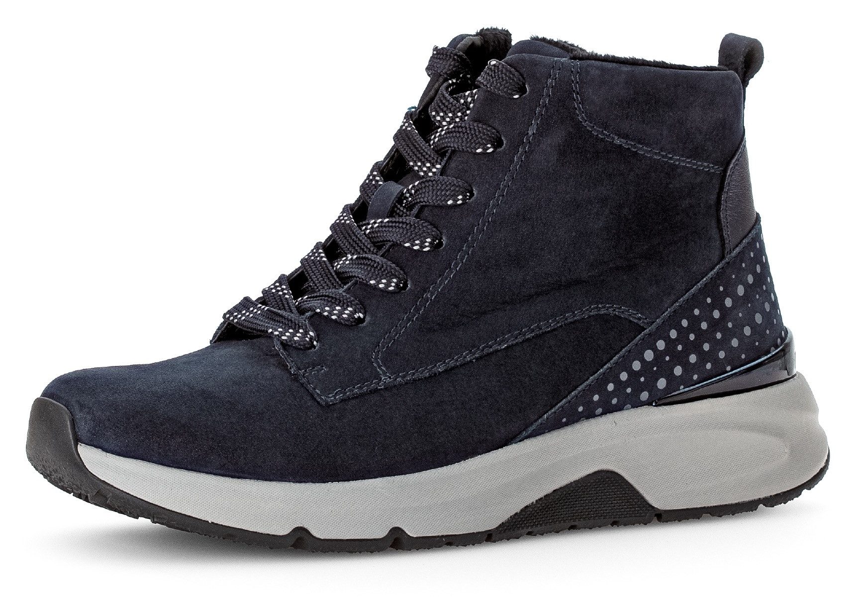 Gabor Rollingsoft Schnürboots, Keilabsatz, Freitzeitschuh, High-Top-Sneaker, Label an der Ferse