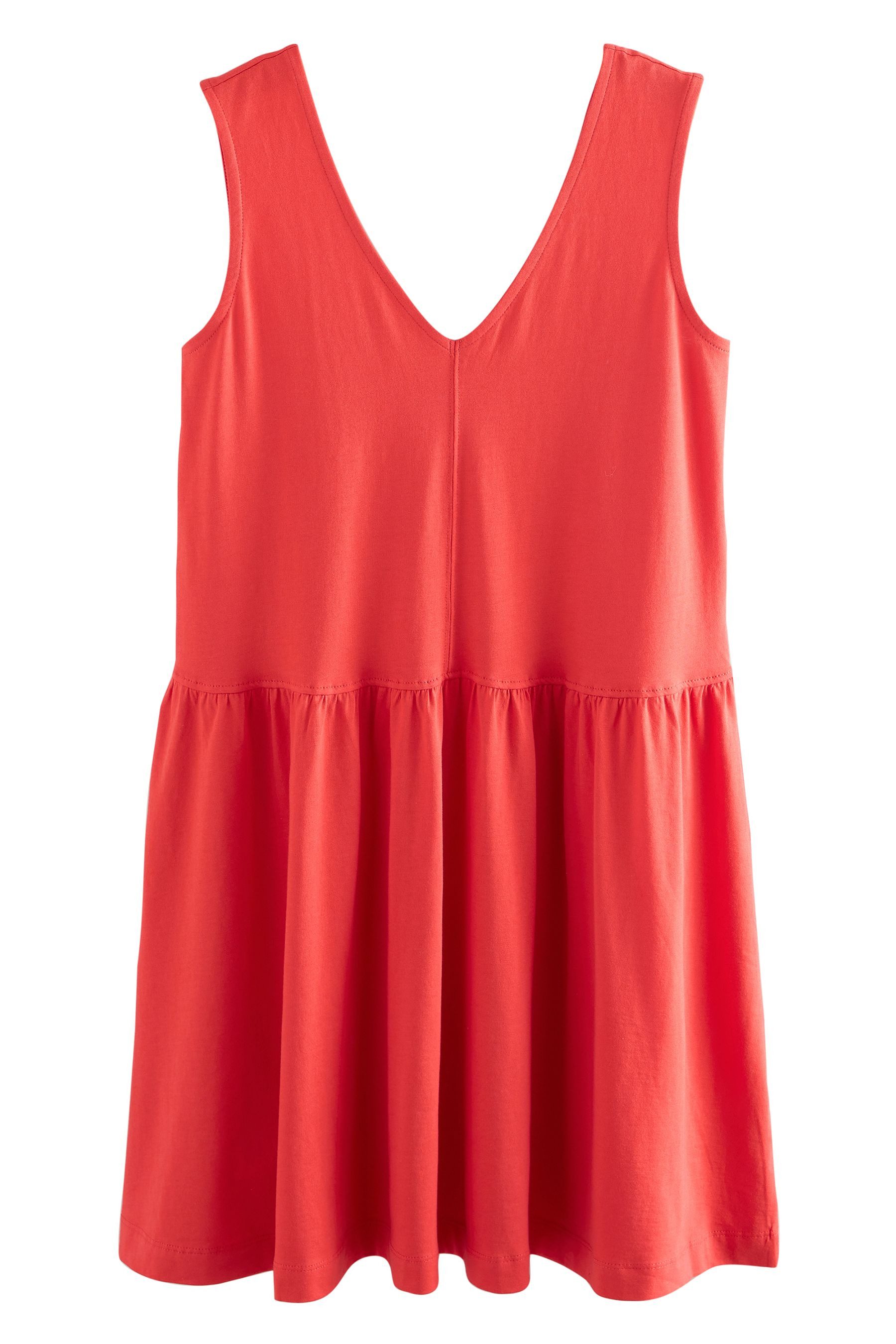 Next Minikleid Minikleid mit V-Ausschnitt aus Baumwolljersey (1-tlg) günstig online kaufen