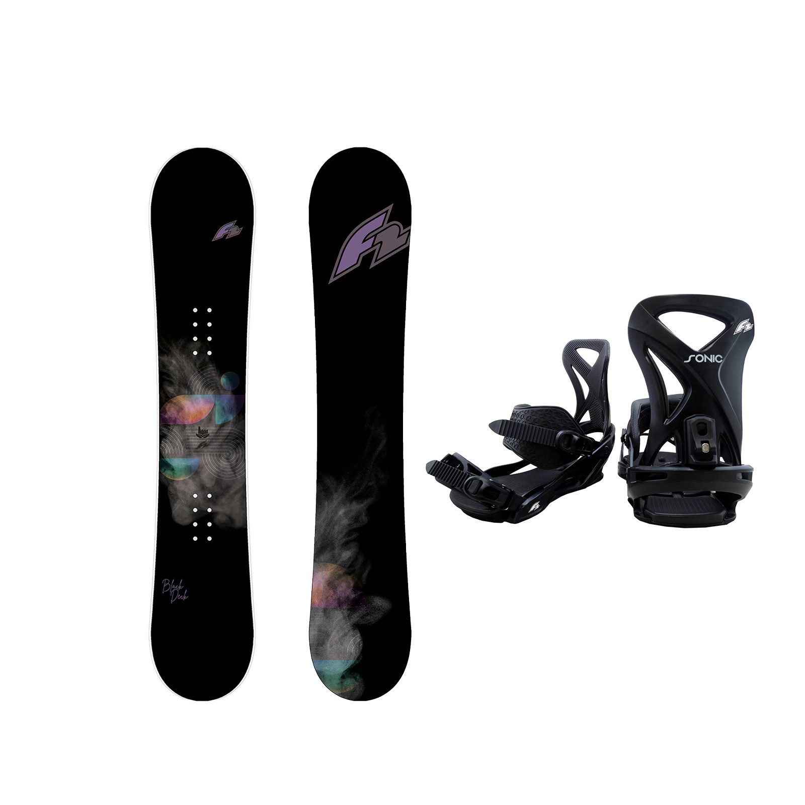 F2 Snowboard F2 Set Damen Snowboard Blackdeck Schwarz 139cm + Sonic Pro Bindung M