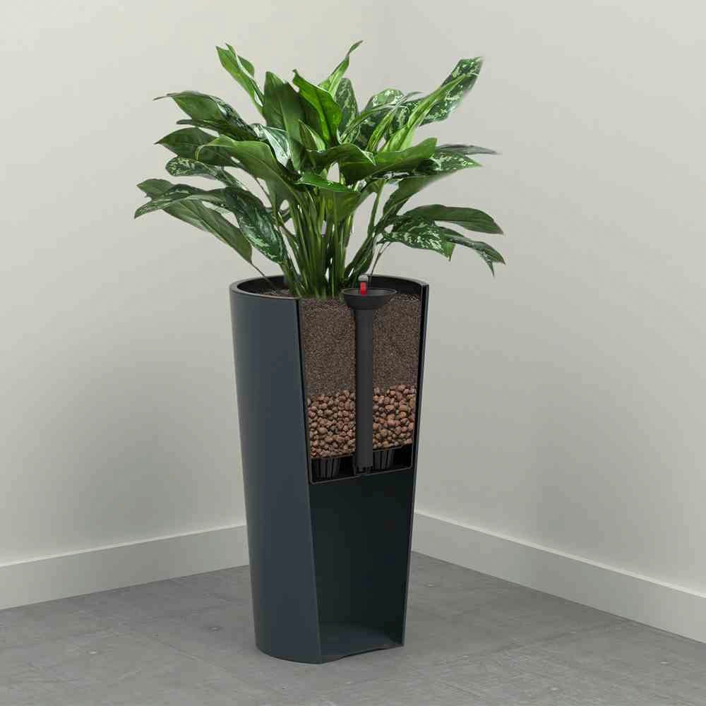 Siena Garden Pflanzgefäß Modern Locon Graphit Ø 30x57,0 cm günstig online kaufen