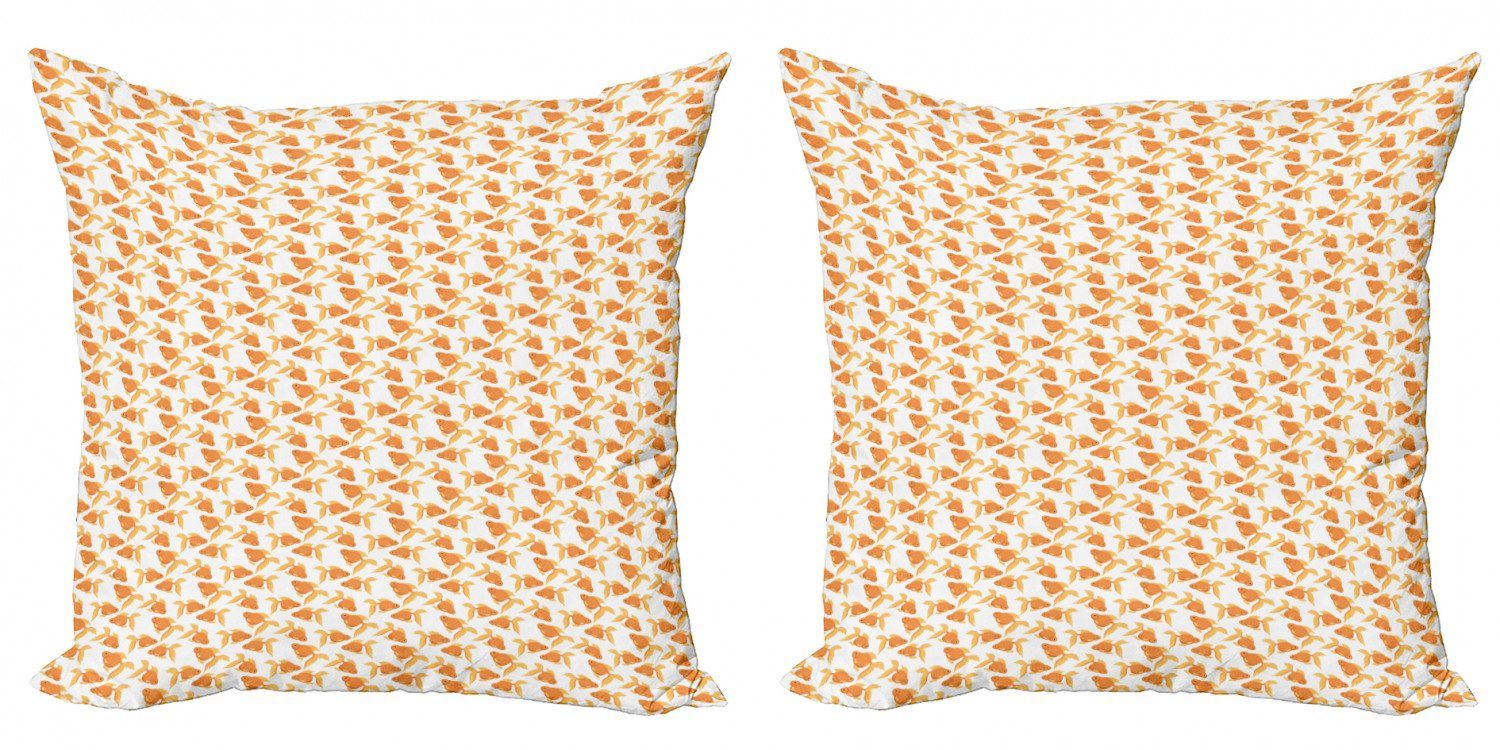 Aquarium Exotic Digitaldruck, (2 Stück), Kissenbezüge Modern Goldfisch Accent Abakuhaus Doppelseitiger orange