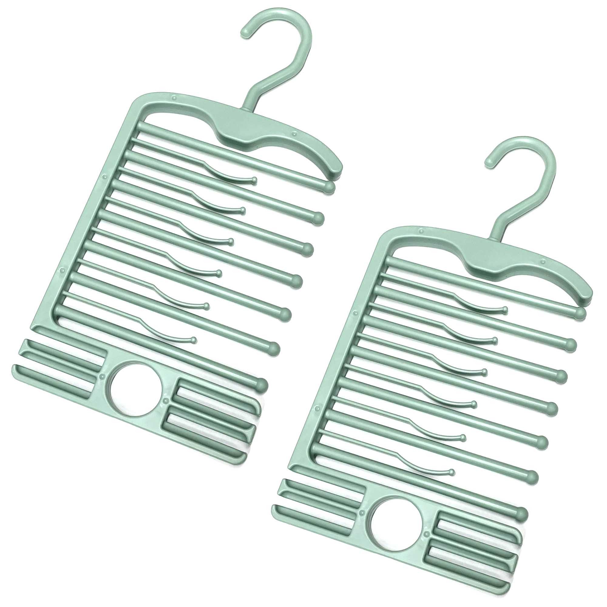 HAC24 Kleiderbügel 2x Multifunktions Bügel Organizer Krawattenbügel Gürtelhalter, (2-tlg), Kunstsoff Mintgrün