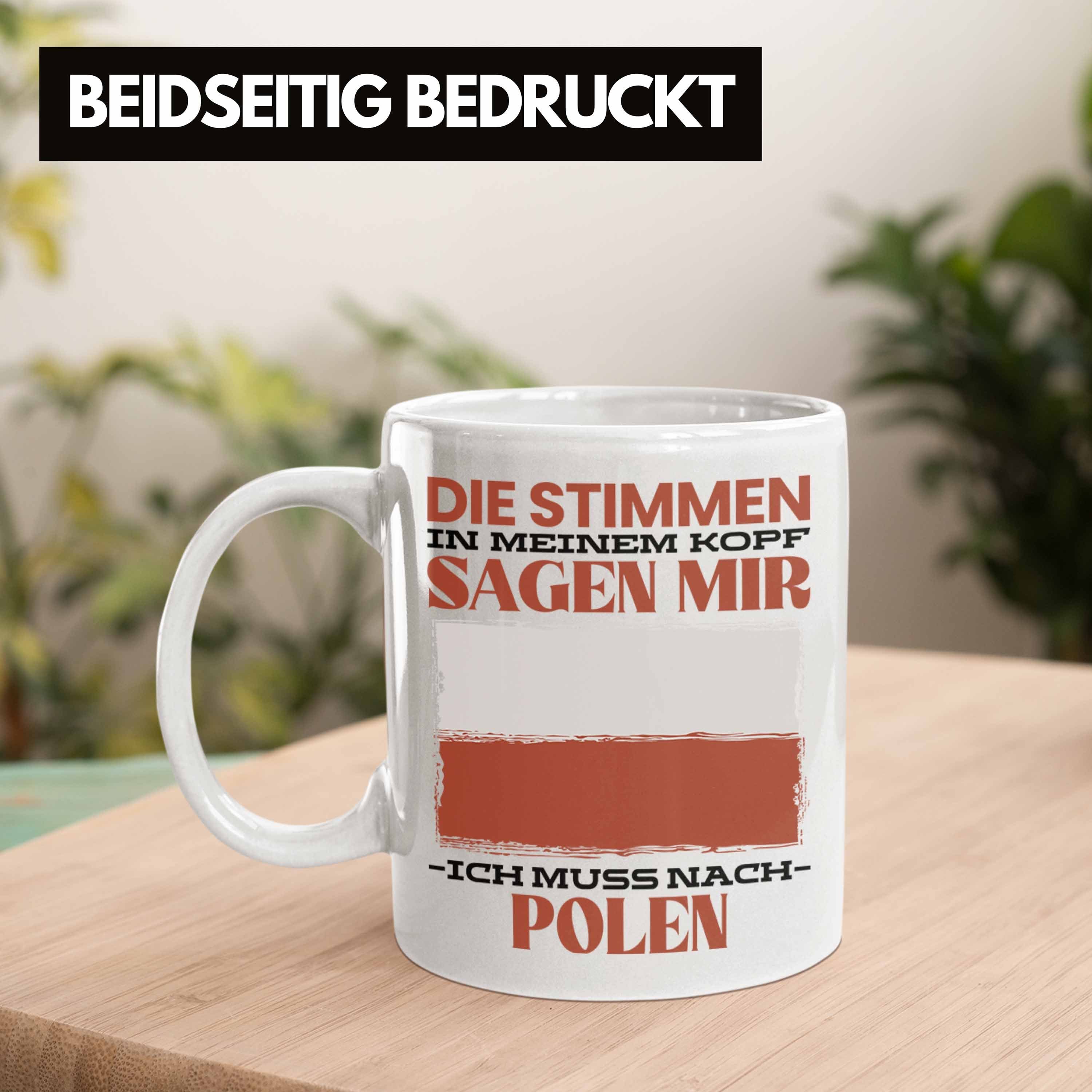 Geschenkidee Polen Pole Weiss Geschenk Urlaub Tasse Tasse Spruch Heimat Trendation