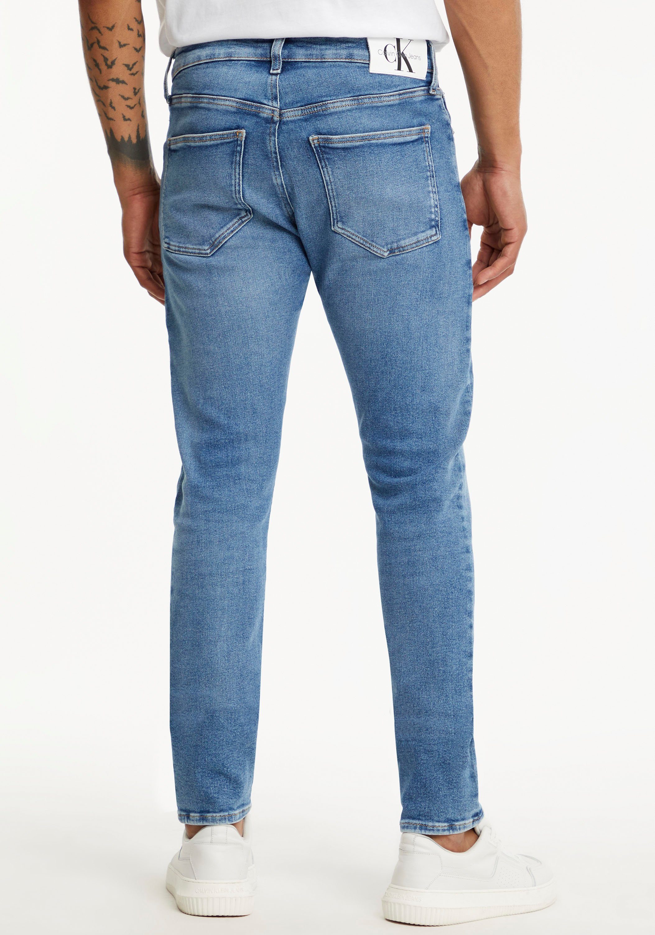 Skinny-fit-Jeans SKINNY mit Leder-Badge Klein Calvin Jeans Calvin Klein