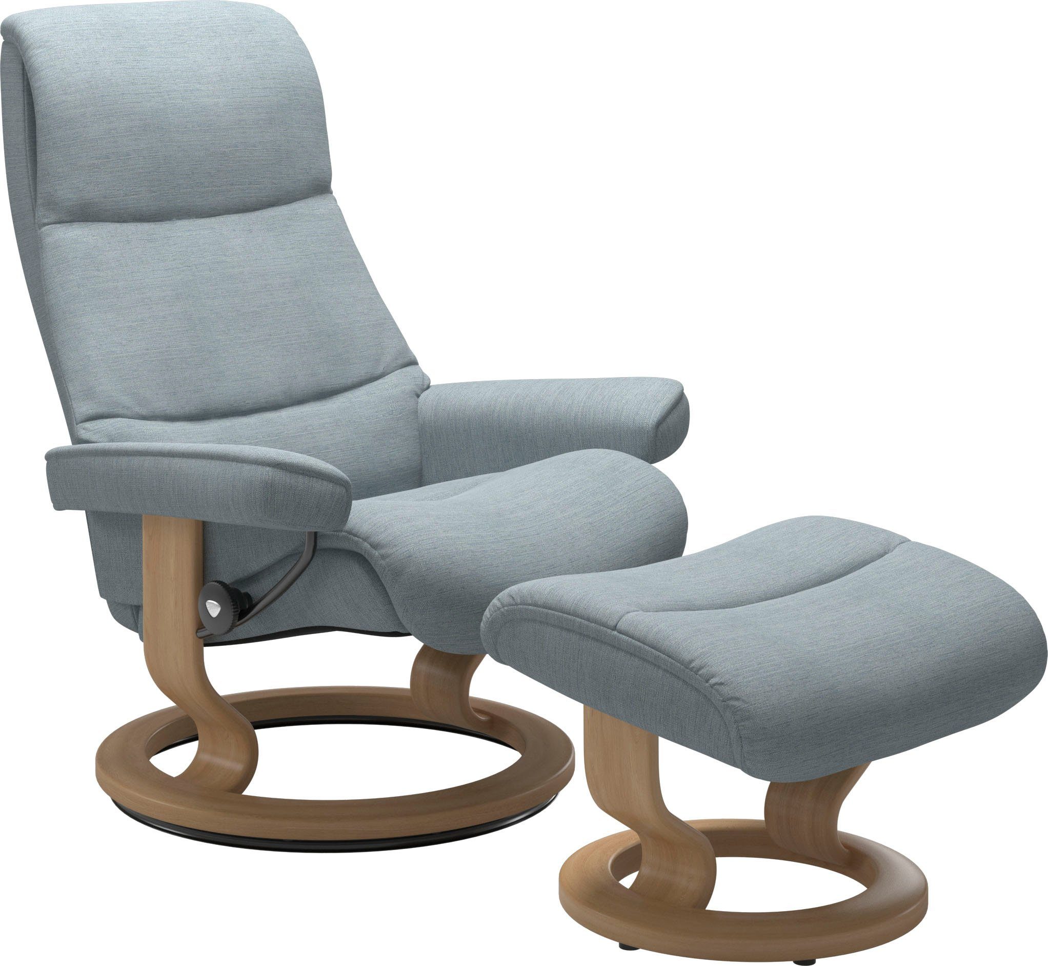 Stressless® Relaxsessel Base, mit View mit Relaxsessel L,Gestell Größe Hocker), Classic Eiche (Set