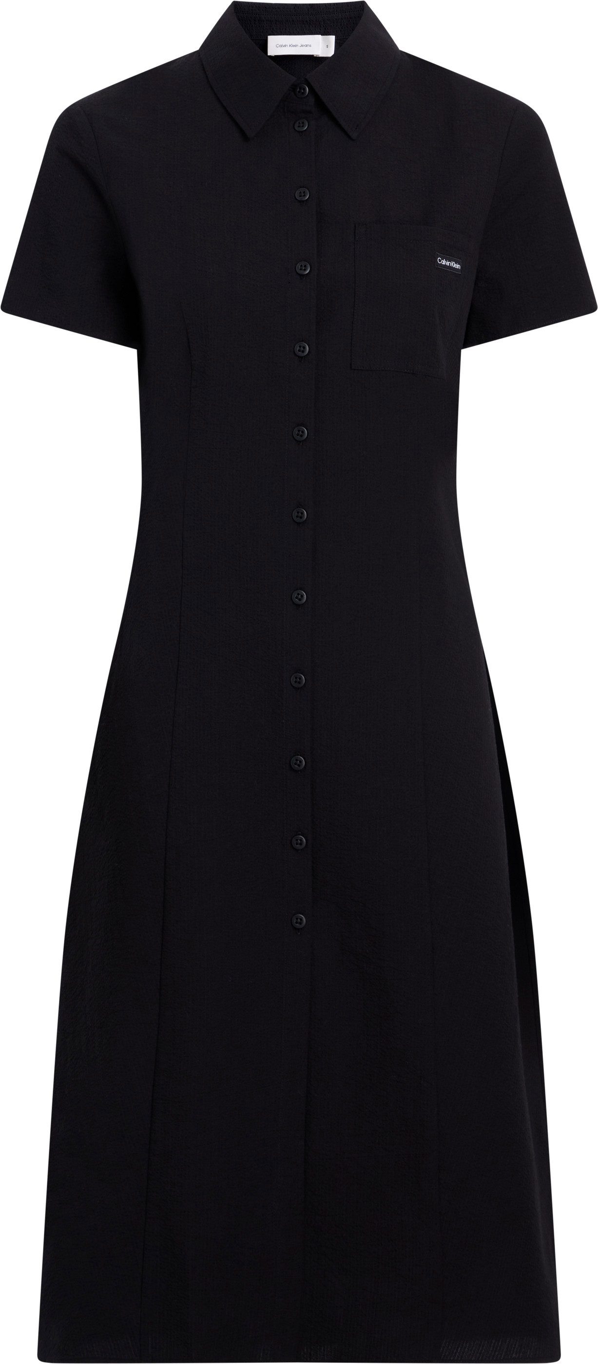 Calvin Klein Jeans Hemdblusenkleid SEERSUCKER BUTTON DOWN DAY DRESS mit Bru günstig online kaufen