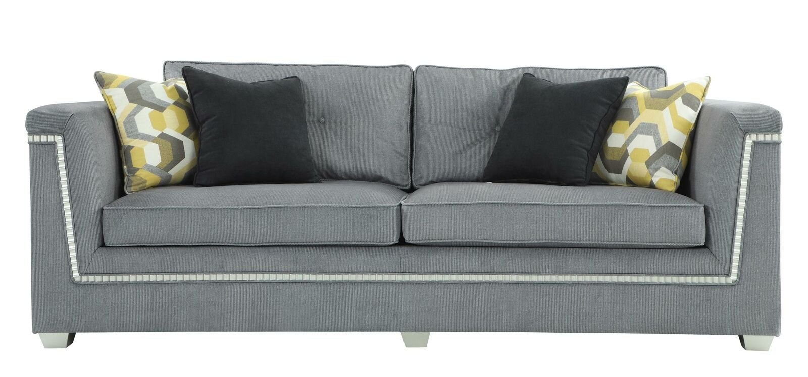 JVmoebel Sofa Moderne Graue Sofagarnitur 3+2 Sitzer Luxus Polster Couchen Neu, Made in Europe