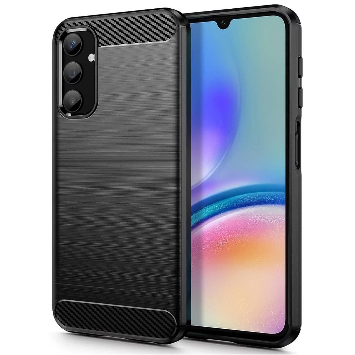 CoolGadget Handyhülle Carbon Handy Hülle für Samsung Galaxy A05s 6,7 Zoll, robuste Telefonhülle Case Schutzhülle für Samsung A05s Hülle