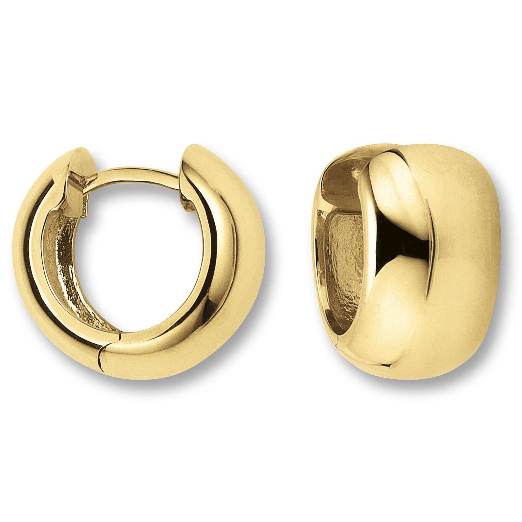 ONE ELEMENT Paar Creolen Ohrringe Creolen aus 585 Gelbgold Ø 13,5 x 8,0 mm, Damen Gold Schmuck