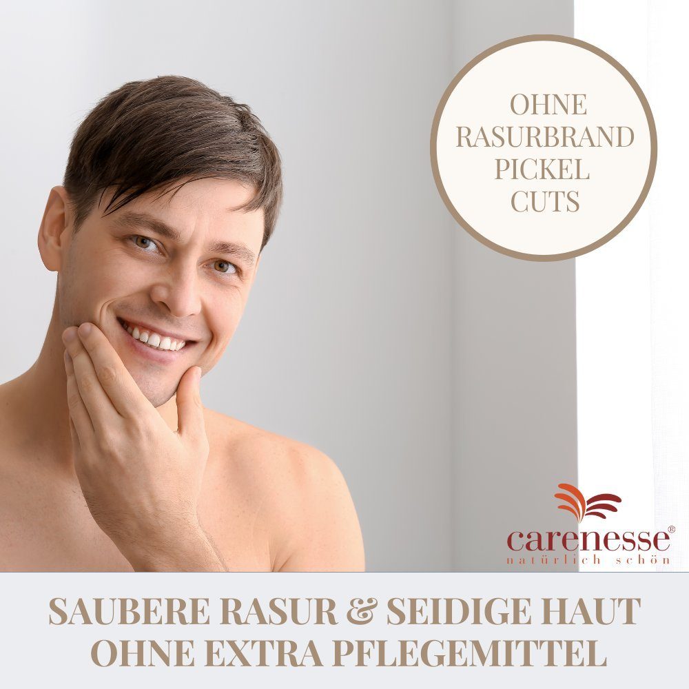 Rasurseife, sensible Haut sehr ohne pflegend Carenesse Bartpflege Rasierseife & für Zusatzstoffe Olivenöl barbersoap & Lorbeeröl Rasier Seife aus Rasur-