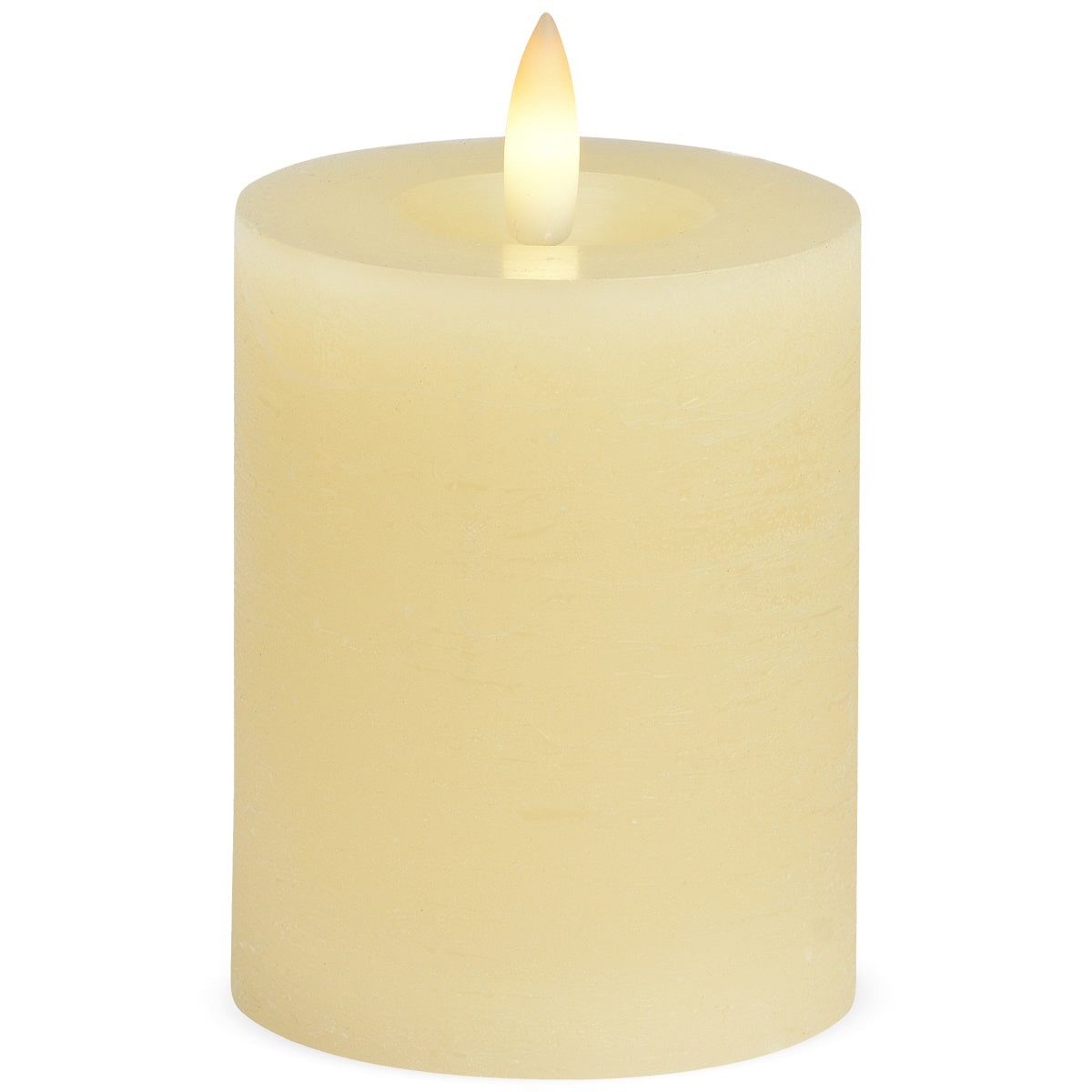 matches21 HOME & HOBBY LED-Kerze LED Stumpen-Kerze Echtwachs-Kerze flackernd, 7x9 cm, Creme-weiß (1-tlg), Mit beweglicher Flamme, Fernbedienung & Timer für Adventskranz