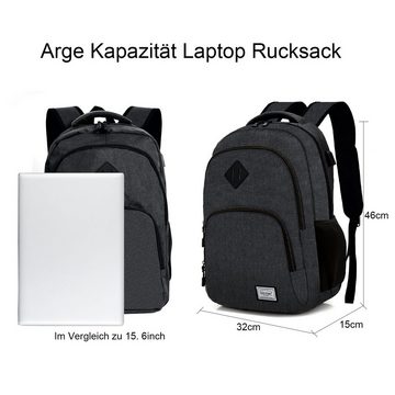 TAN.TOMI Rucksack Laptop Rucksack Herren Damen Große Kapazität Casual Rucksack (Set), für 15,6" Laptop mit USB Ladeanschluss für Reisen