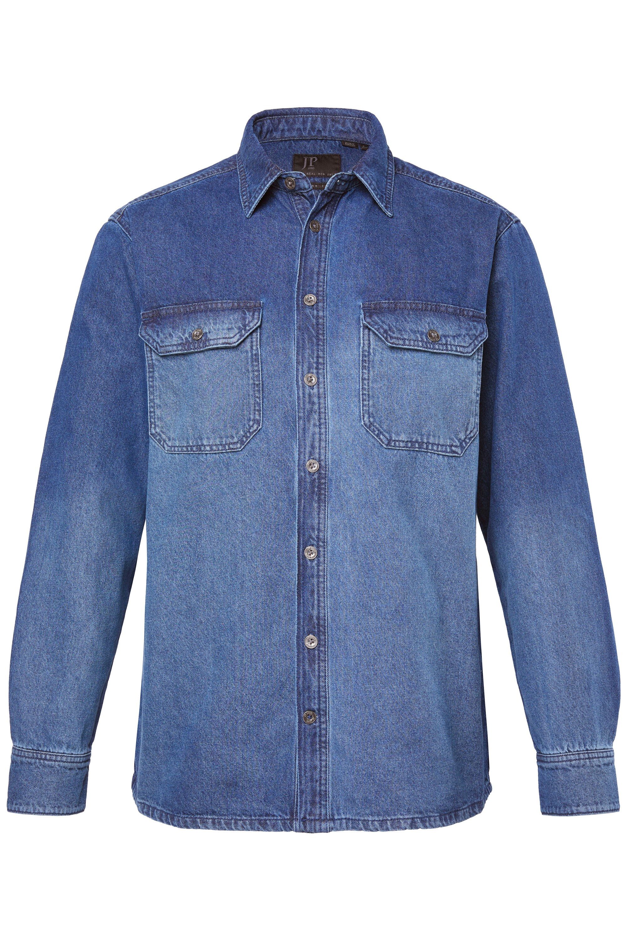 JP1880 Businesshemd Jeanshemd Langarm Kentkragen Modern Fit