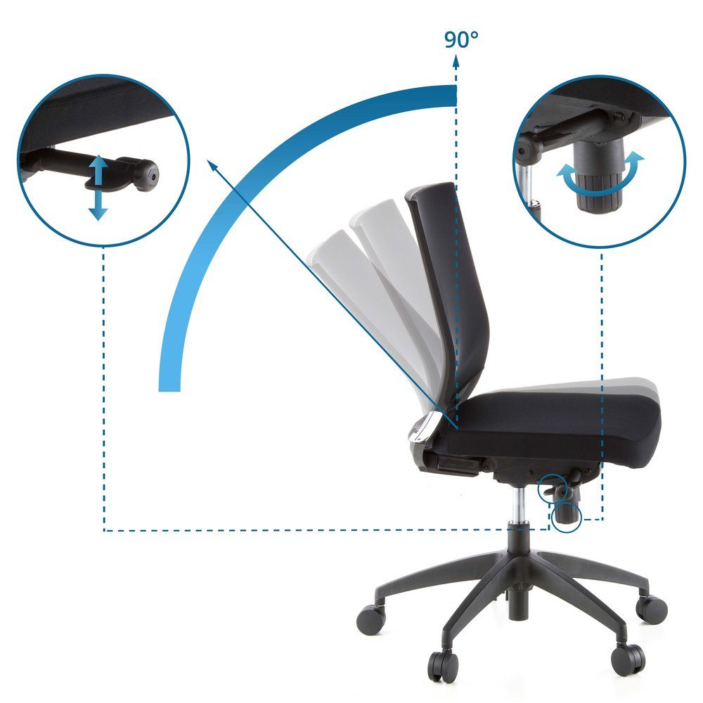 Profi (1 PORTO St), Drehstuhl Schreibtischstuhl Stoff Bürostuhl ergonomisch Armlehnen ohne ECO hjh OFFICE