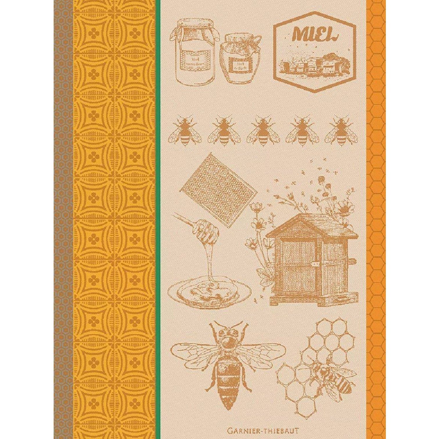 Garnier Thiebaut Geschirrtuch Miel Et Abeilles Ocre von Garnier Thiebaut, (56 x 77 cm, 1-tlg), jacquard-gewebt