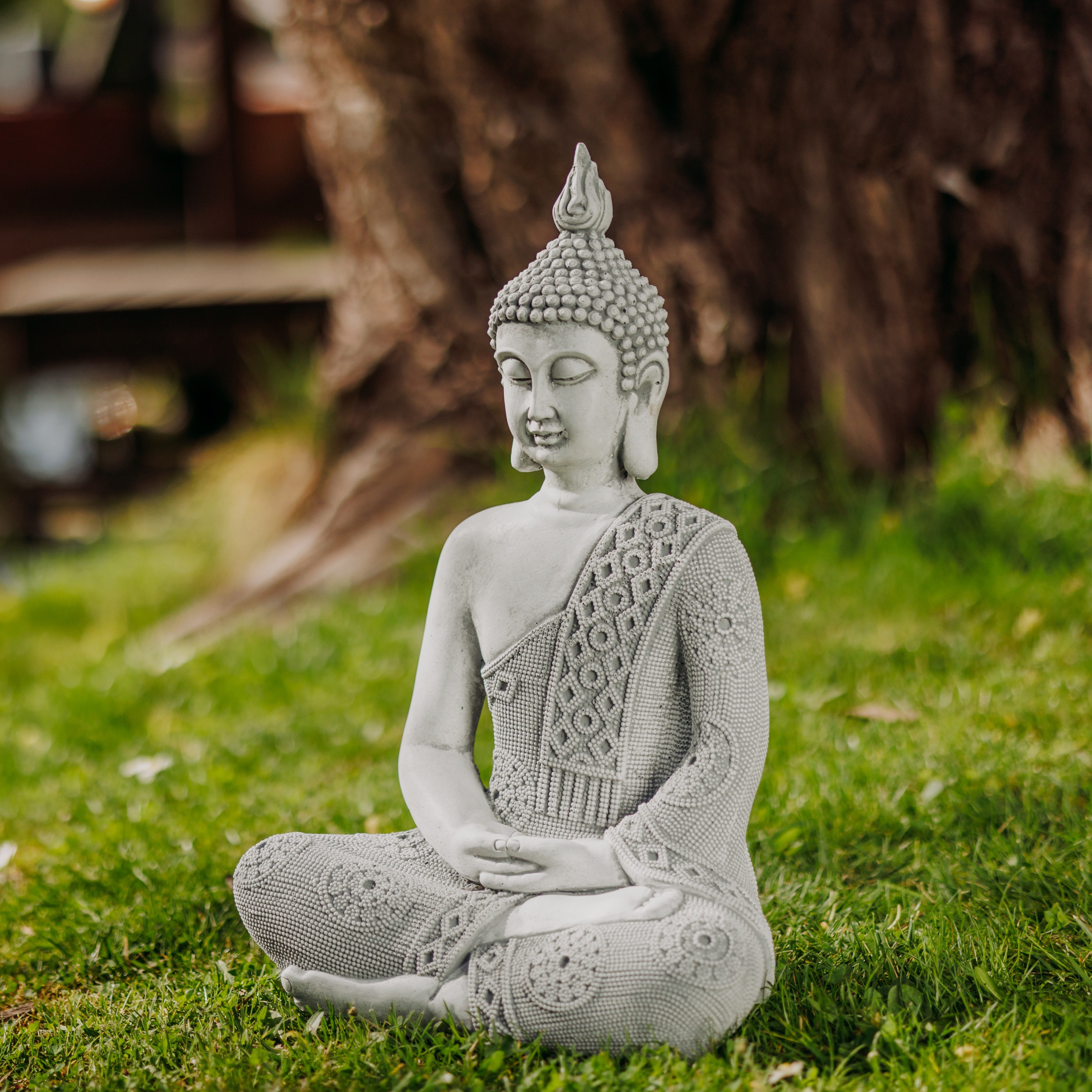 gartendekoparadies.de Gartenfigur Thailändische Buddha Statue, Steinguss, günstig online kaufen