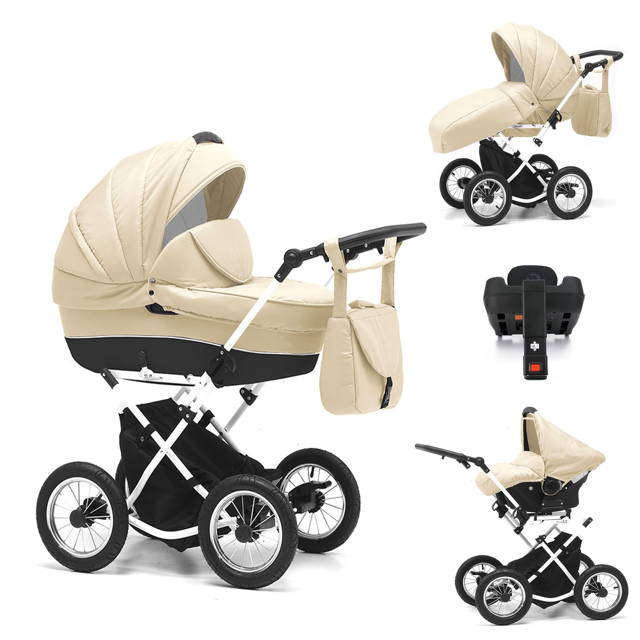 Kombi-Kinderwagen Sorento 5 in 1 inkl. Sportsitz, Autositz, Iso und Zubehör in 17 Farben