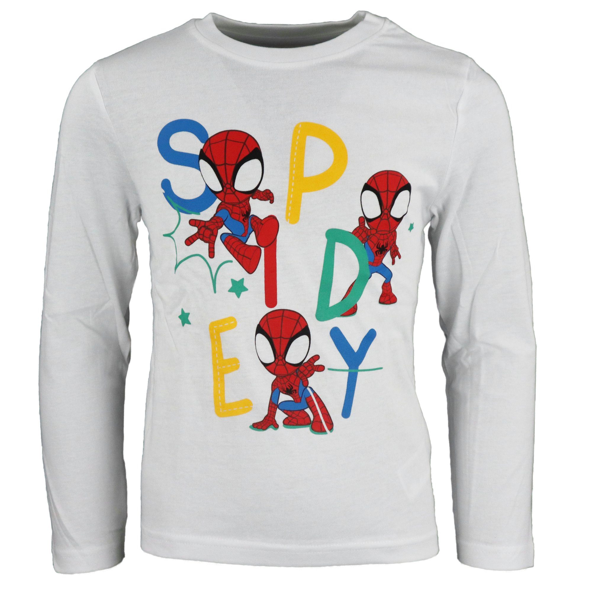 Kinder Schlafanzug bis Pyjama Schlafanzug Spidey 134 104 Weiß Gr. Spiderman MARVEL