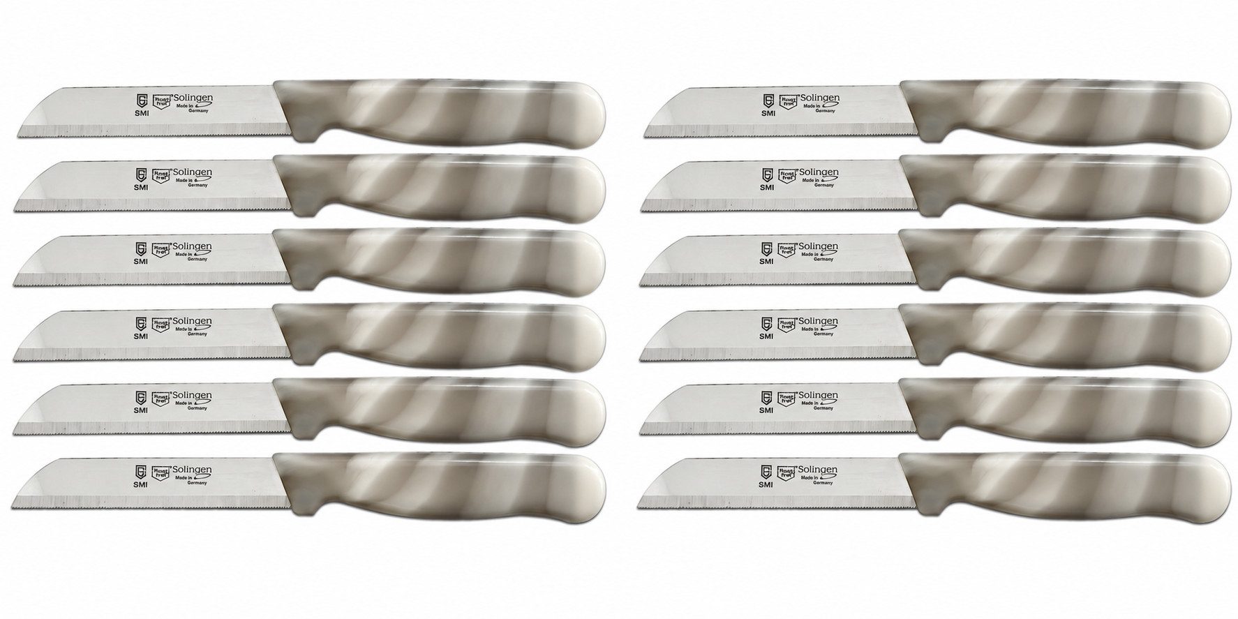 SMI Obstmesser Solingen Schälmesser Wellenschliff Küchenmesser Gemüsemesser 12-tlg