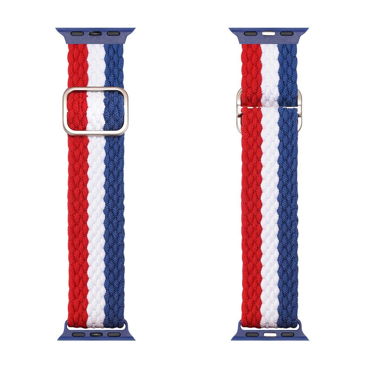 Dux Ducis Uhrenarmband Stoffband Uhrenarmband kompatibel mit Watch 7 / SE 45/44 / 42mm Stoff Gehäuse Rot-Blau-Weiß