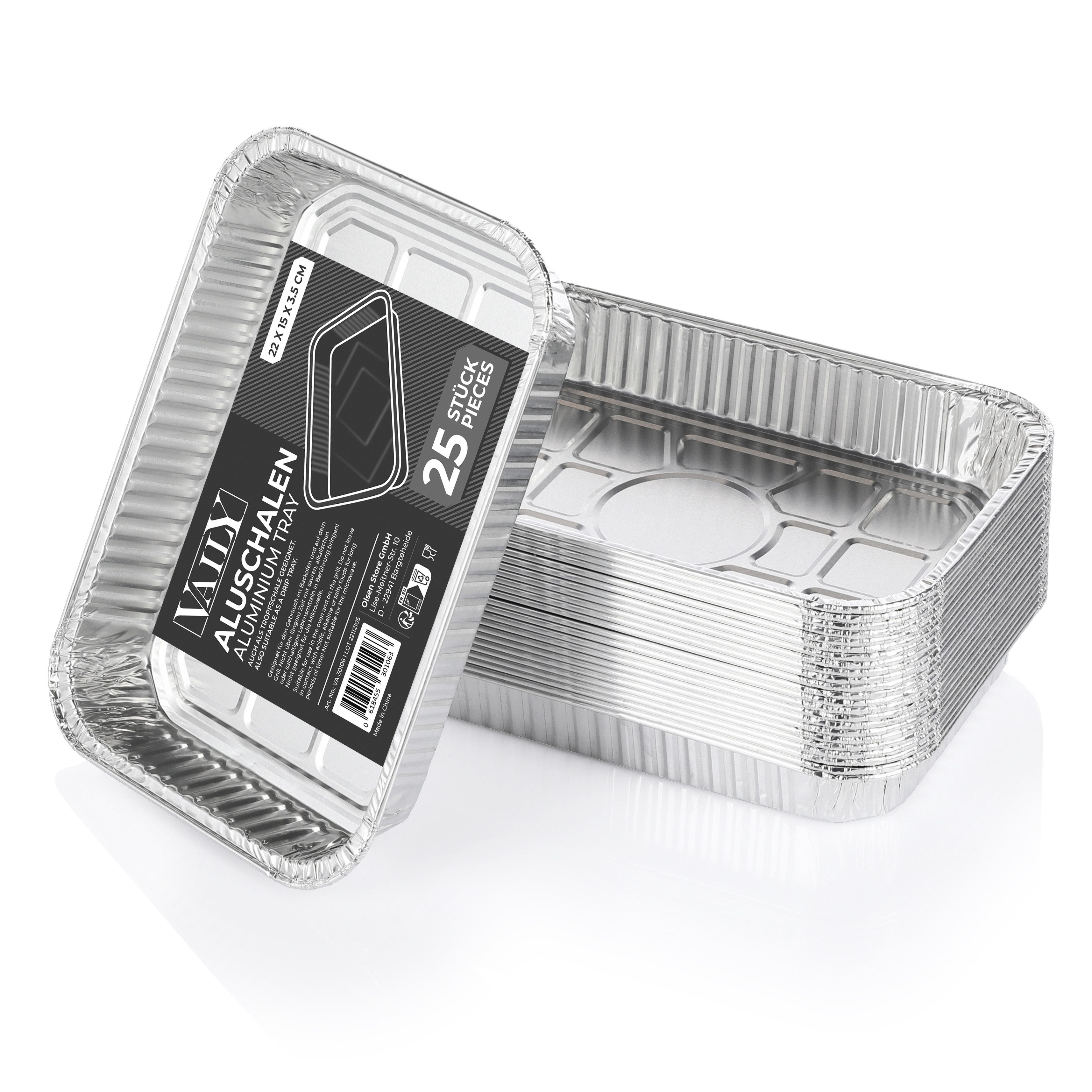 Vaily Tropfschale Alu Grillschalen Klein - Fettauffangschale - 22 x 15 cm, günstig online kaufen