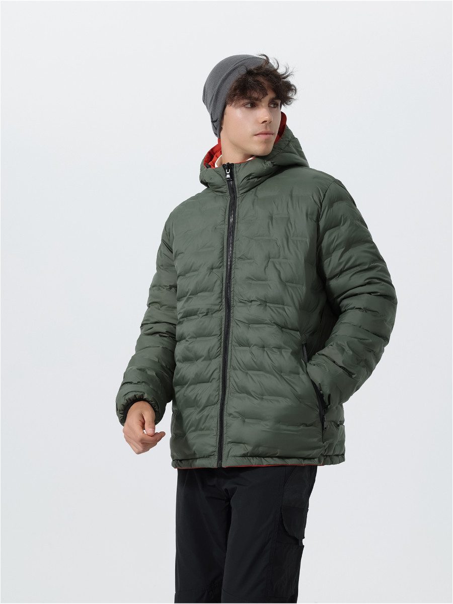 YOUTHUP Winterjacke Herren Übergangsjacke 2-in-1 winddichte Wendejacke