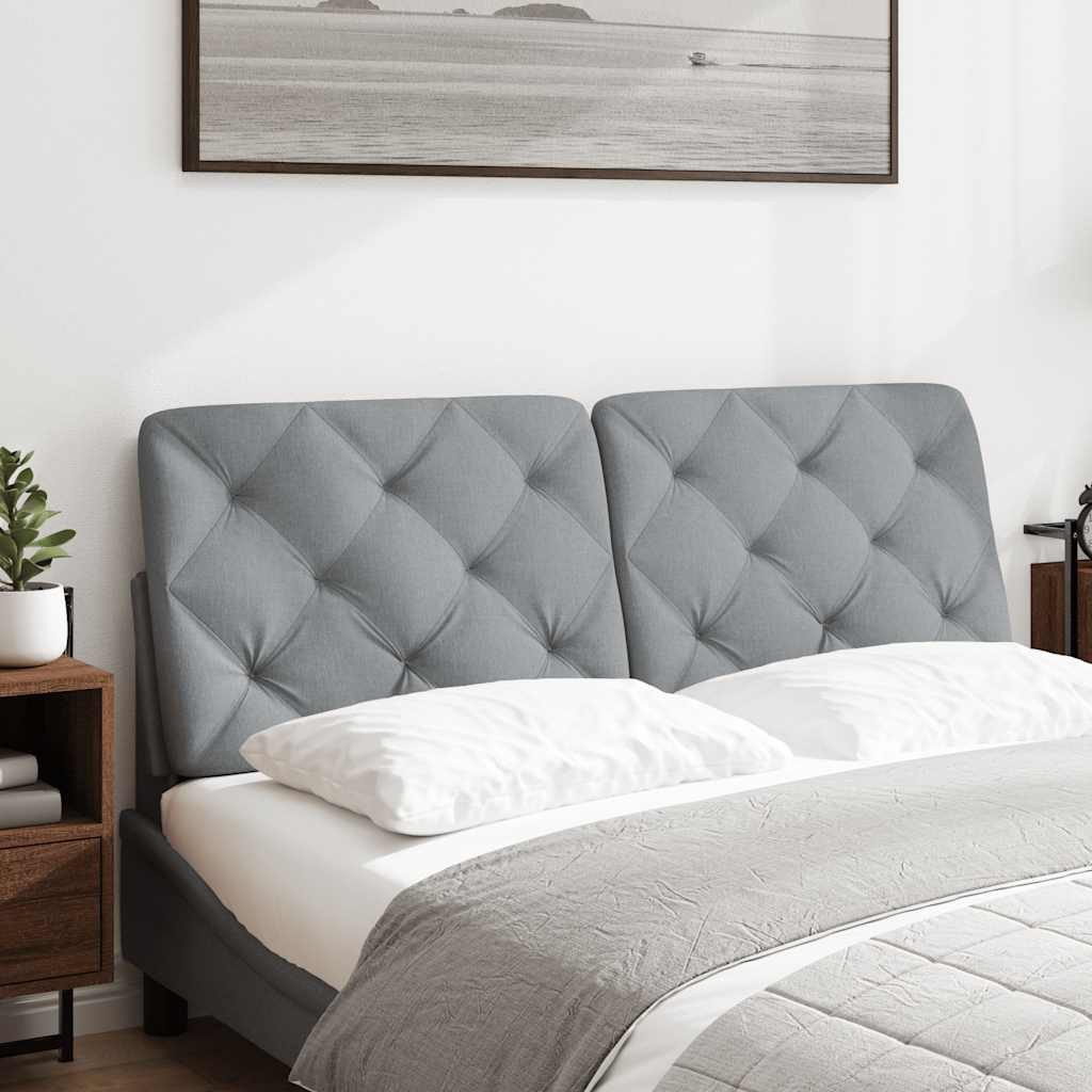 vidaXL Bett Kopfteil-Kissen Hellgrau 140 cm Stoff (1-tlg) günstig online kaufen