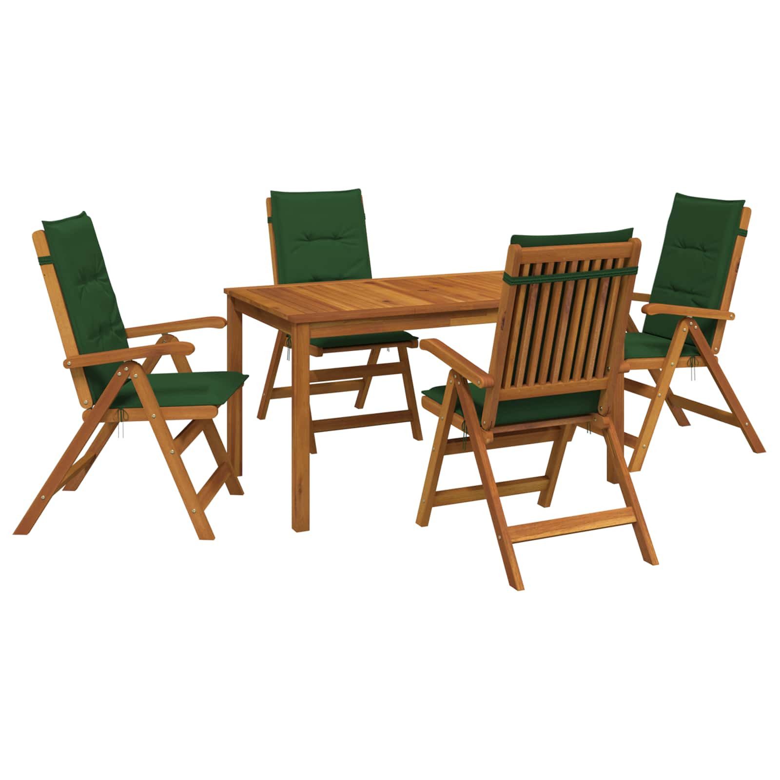 vidaXL Gartenlounge-Set 5-Piece Garden Dining Set Natur Massivholz