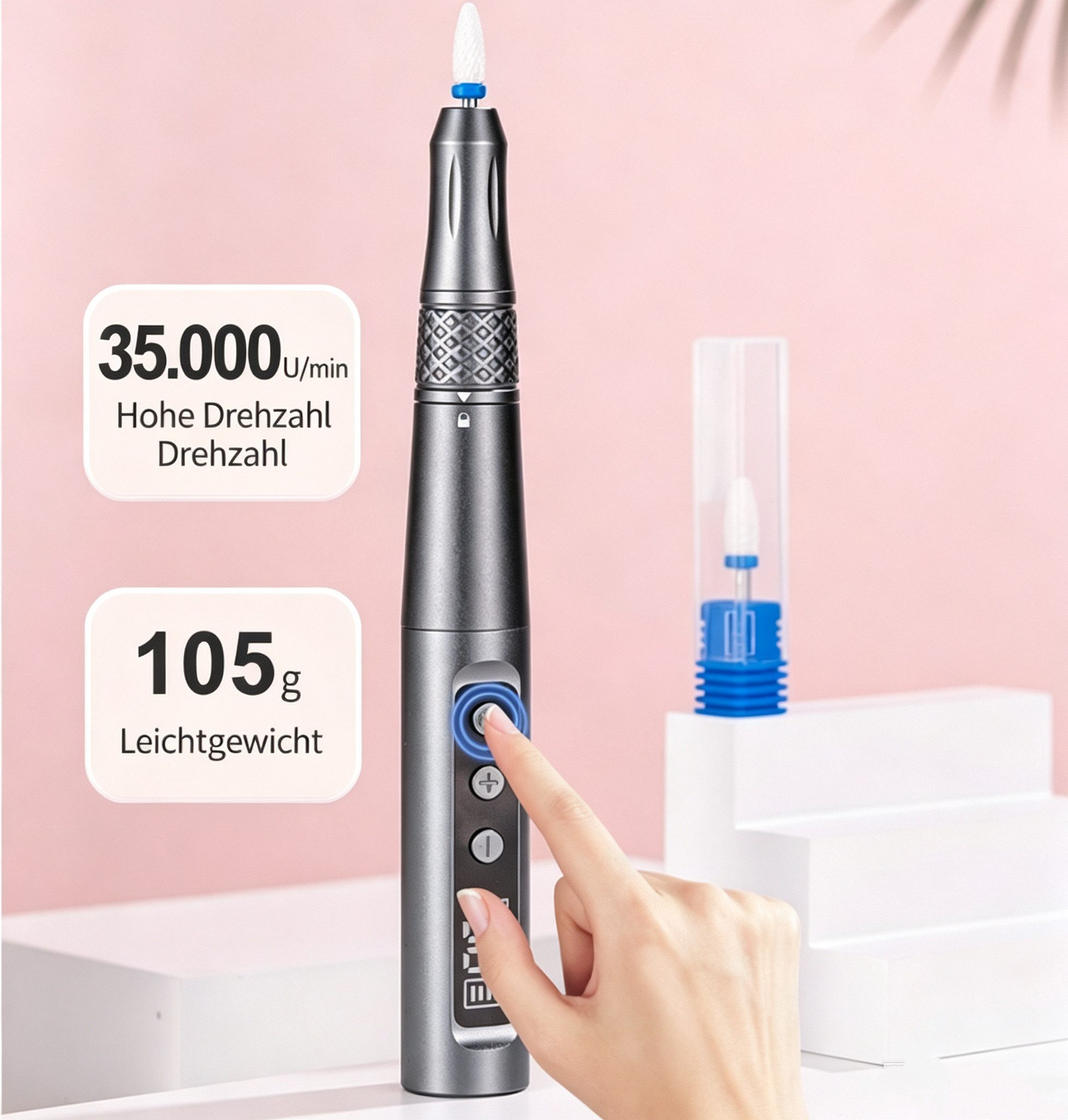 inschimmer Maniküre-Pediküre-Set 12-in-1 Kabellose Nagelfräser 35000 U/Min Elektrische Maniküre Set – Bild 4 von 5