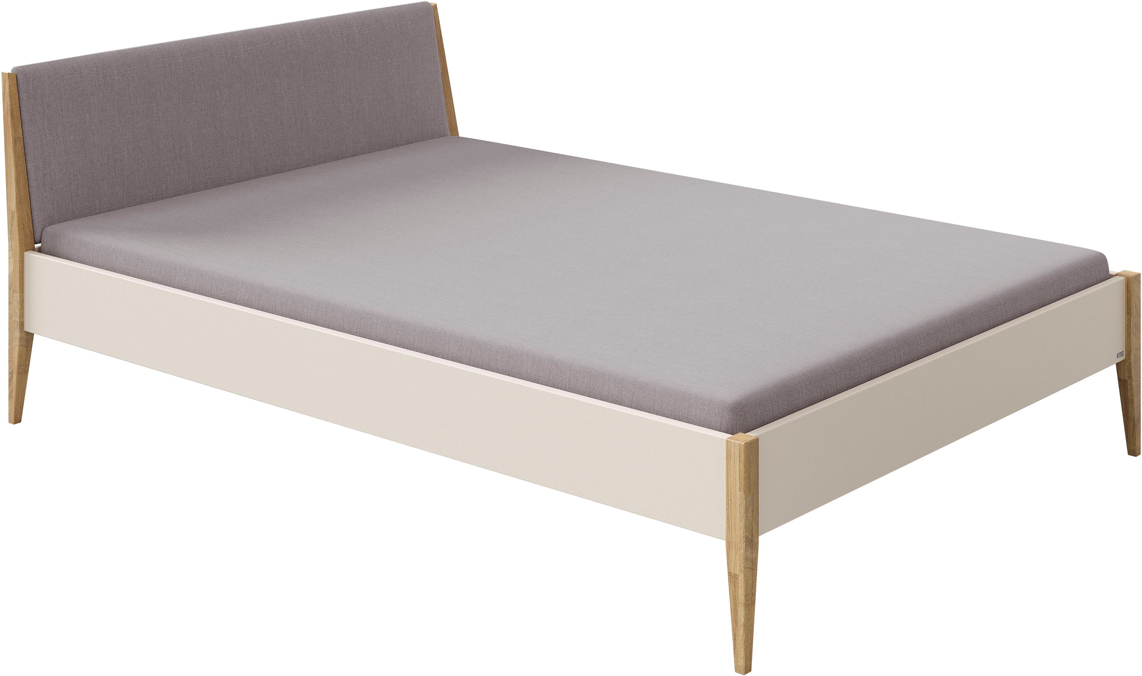 PAIDI Kinderbett STIENE in verschiedenen Größen und Farben (90/120/140x200cm - Beige, Grau, Eiche massiv), Jugendbett mit Massivholz, pflegeleicht, langlebig, Jugendliege