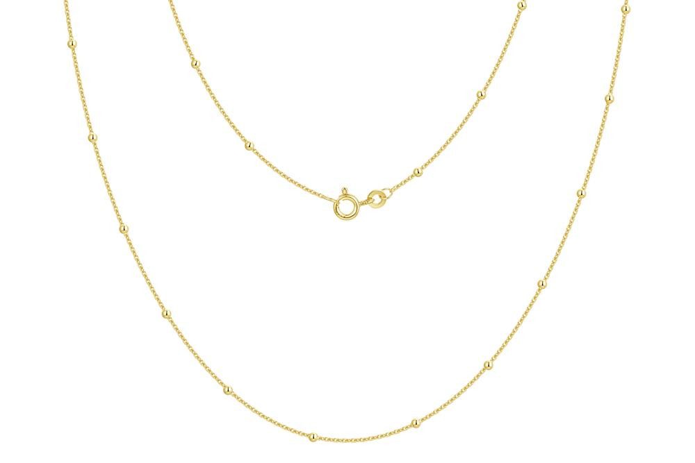 Silberkettenstore Goldkette Erbskette mit Kugeln 1mm günstig online kaufen