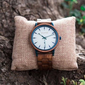 Holztick Bavaria Quarzuhr Anton, stylische Herrenuhr aus Walnussholz