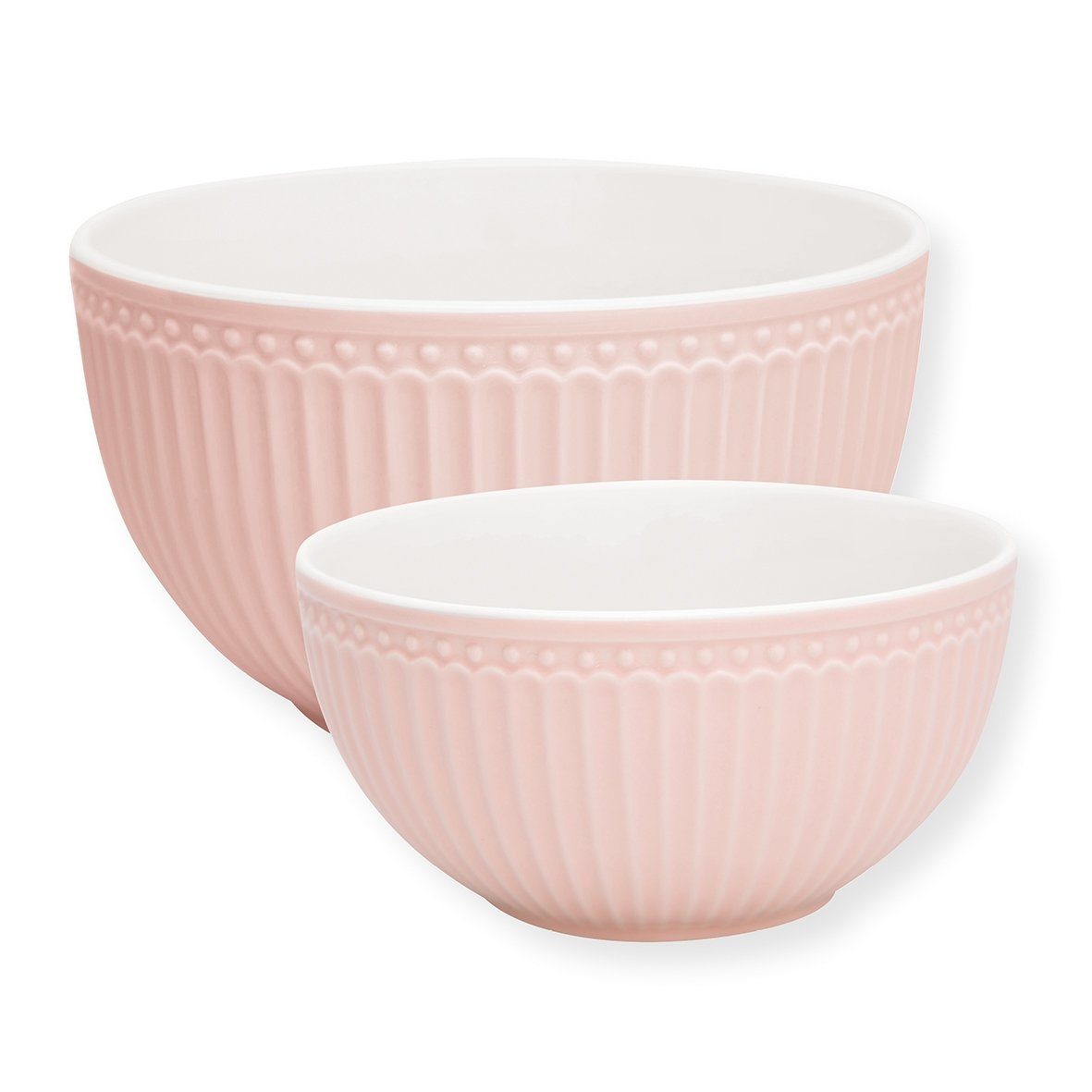 Greengate Schale Alice Servierschüssel pale pink Set2, Keramik, (Schüsseln & Schalen)