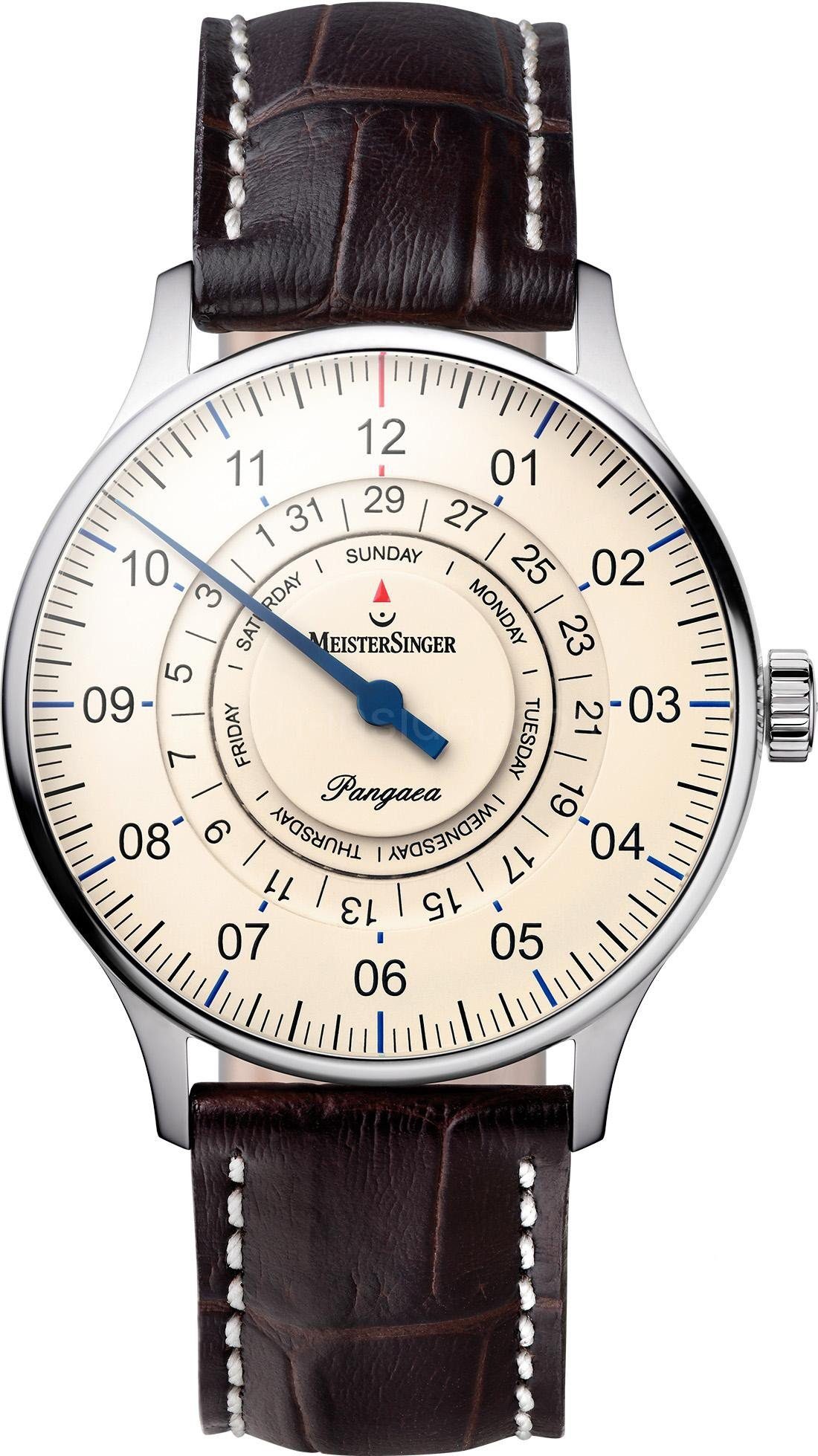 Meistersinger Automatikuhr Pangea Day Date Einzeiger Automatikuhr, Klassisch schlicht