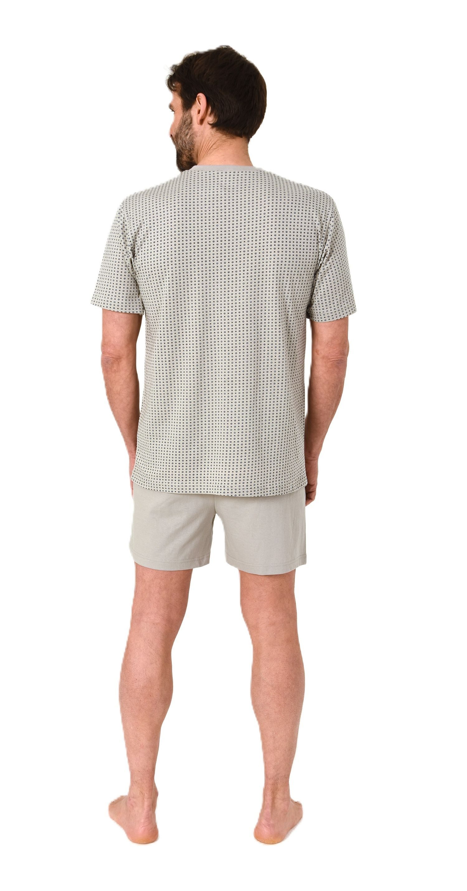 Normann Pyjama Normann Herren kurzarm Schlafanzug Shorty Pyjama mit V-Hals – Bild 3 von 4